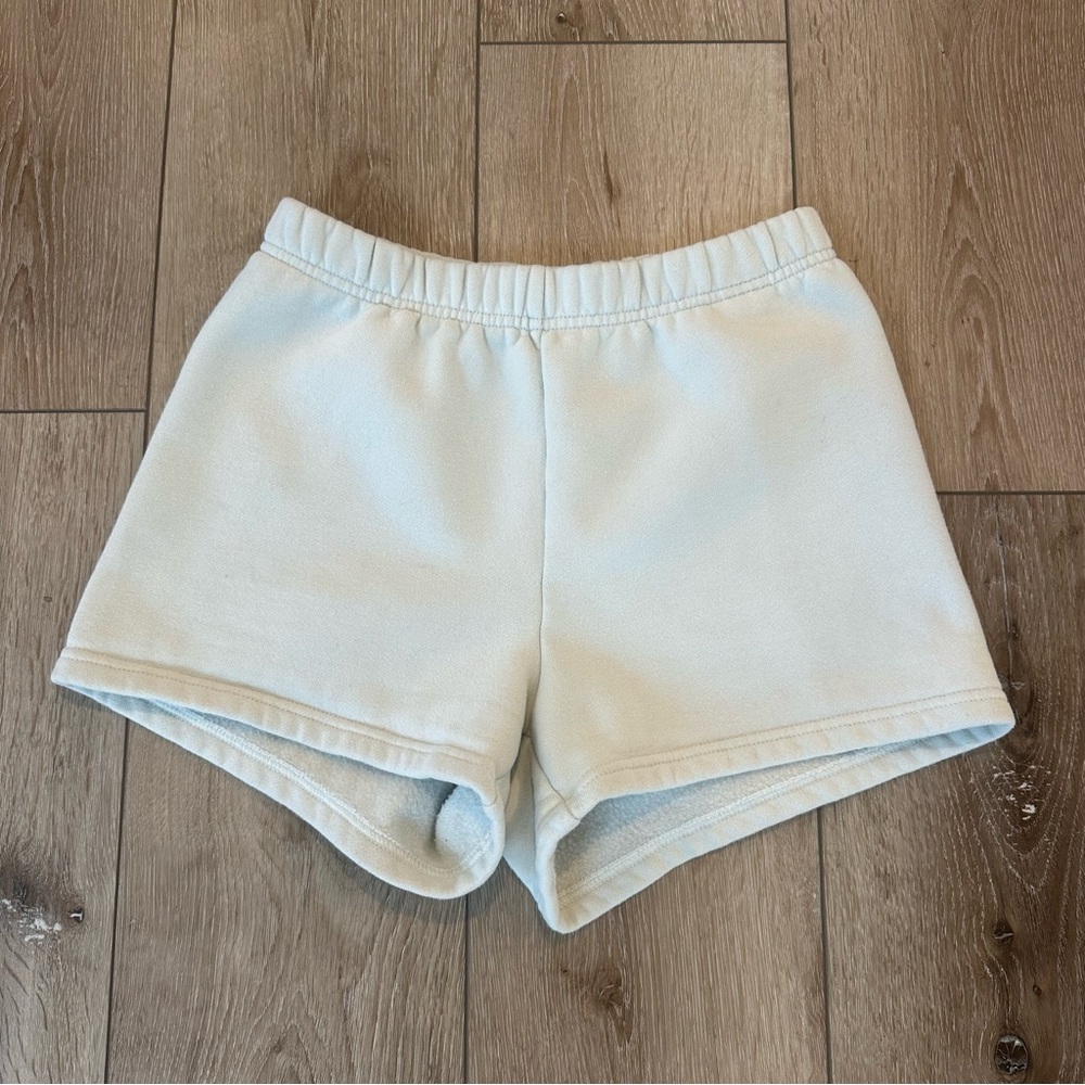 Aritzia TNA Cozy Fleece Sweat Shorts Mini Lounge Shorts Light Blue Mint Green XS